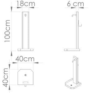 Fontana da Giardino Design a Colonna Ovale Rubinetto in Ottone e Base con Ciottoli Corten