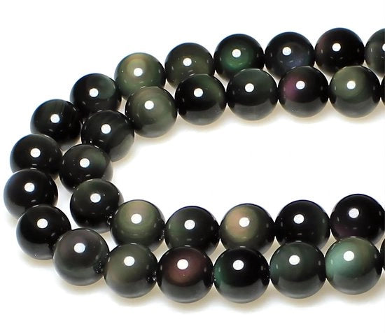 Kralen 6 mm 60 pezzi Arcobaleno Obsidiiana con foro Pietre naturali rotonde e libere per la creazione di gioielli bracciali collane