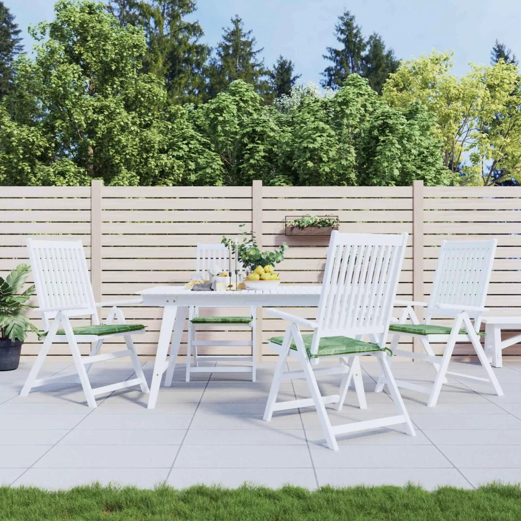 Cuscini per sedie 4 pcs Verde e Bianco 50 x 50 x 4 cm 361090