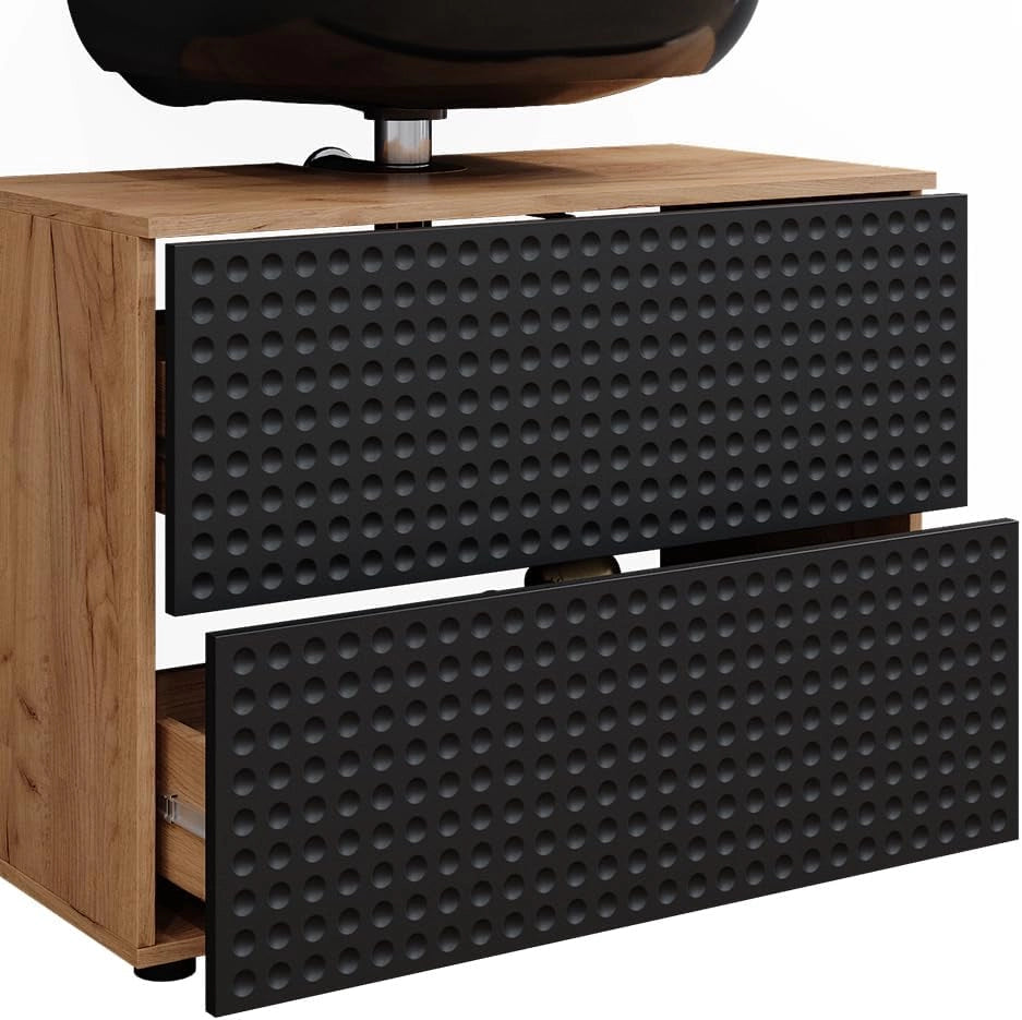 Set mobili bagno Irma, Antracite puntinato, 3 pezzi, con cabinet midi
