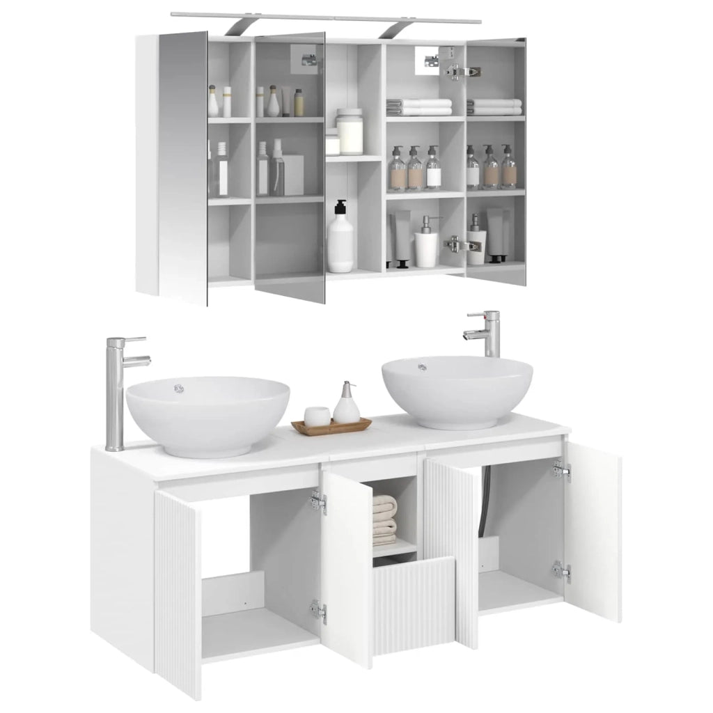 Set di Armadi da Bagno 4 pcs Bianco Legno ingegnerizzato 3406495