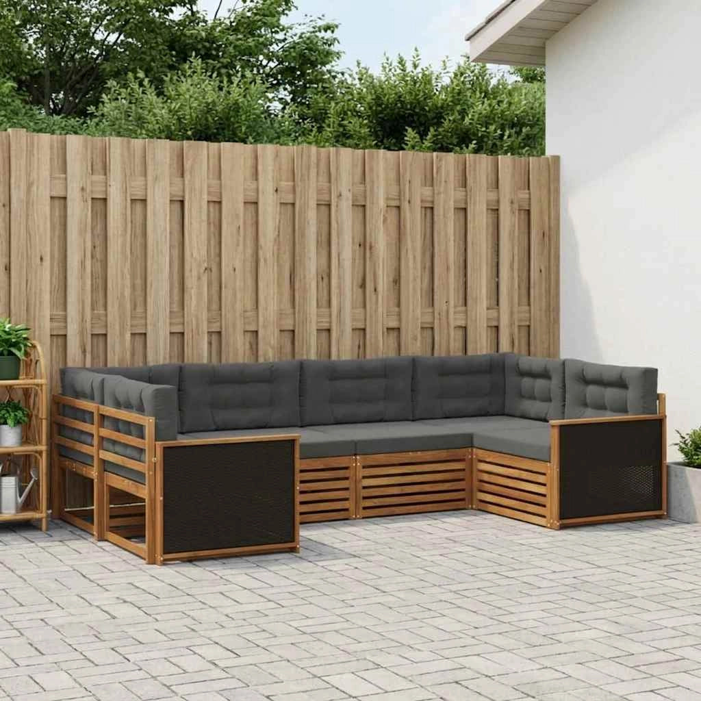 Set di divani da esterno 6 pz Naturale e Antracite 3383765