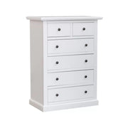 Cassettiera 6 cassetti in legno shabby bianco 62x37x93 - Mobili 2G