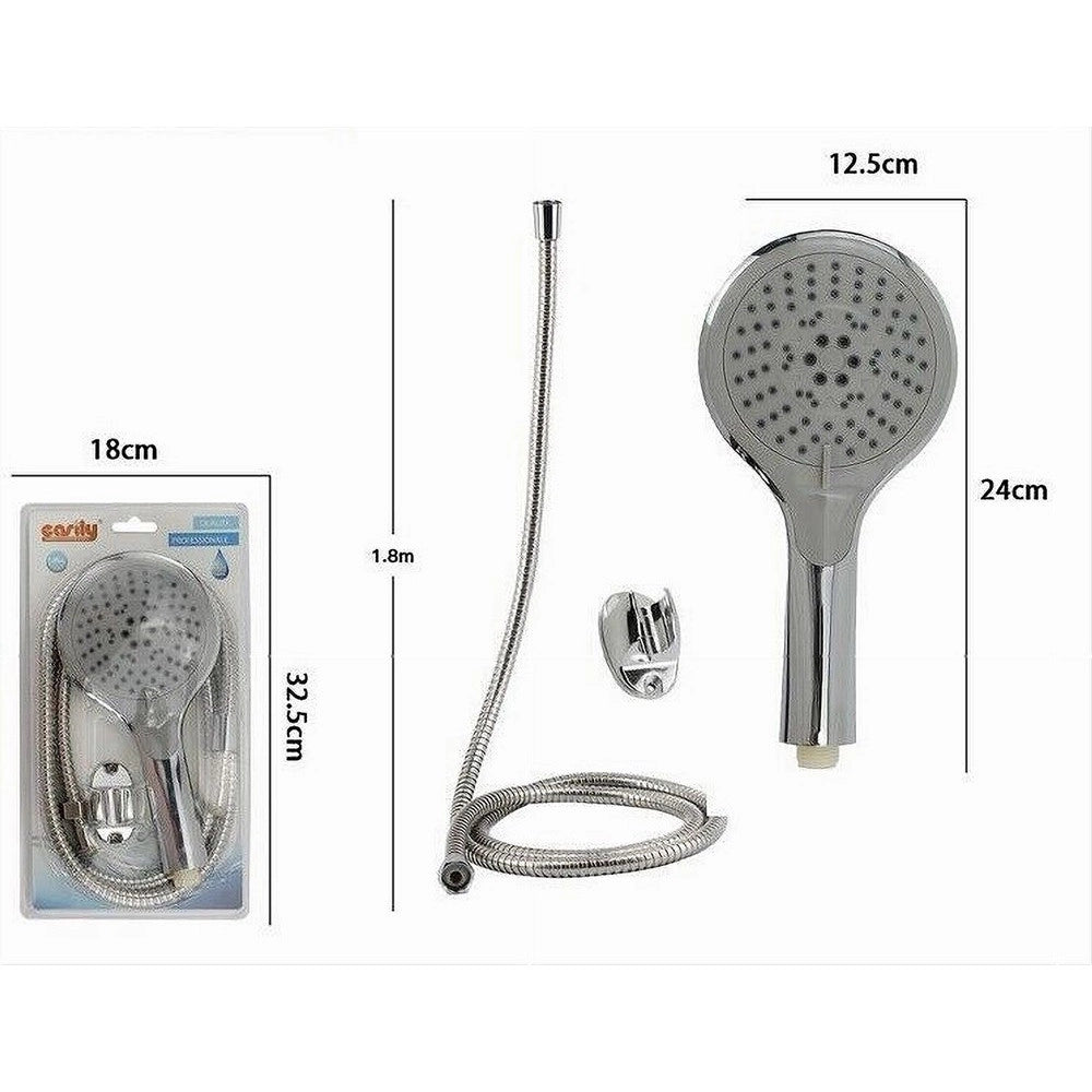 Trade Shop - Kit Doccetta Bagno Doccino Soffione Doccia Multigetto Laccio 1,8 Mt Staffa 69346 -