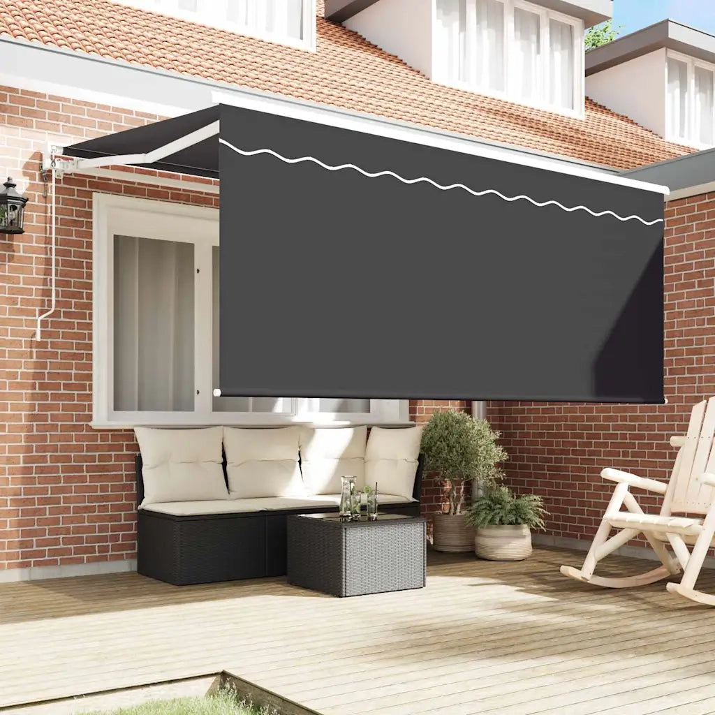 Tenda Retrattile Antracite 300 x 200 cm Poliestere e Alluminio 3329512
