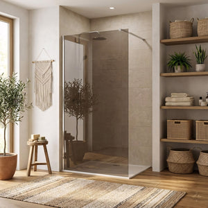 Parete Doccia Rea Flexi Brown / Chrome 110