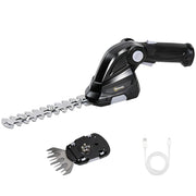 Tosaerba per Siepi Elettrico 2 in 1 ¨C zephmum ¨C 2 Lame, 2 Batterie 7.2V 2.0Ah, Nero