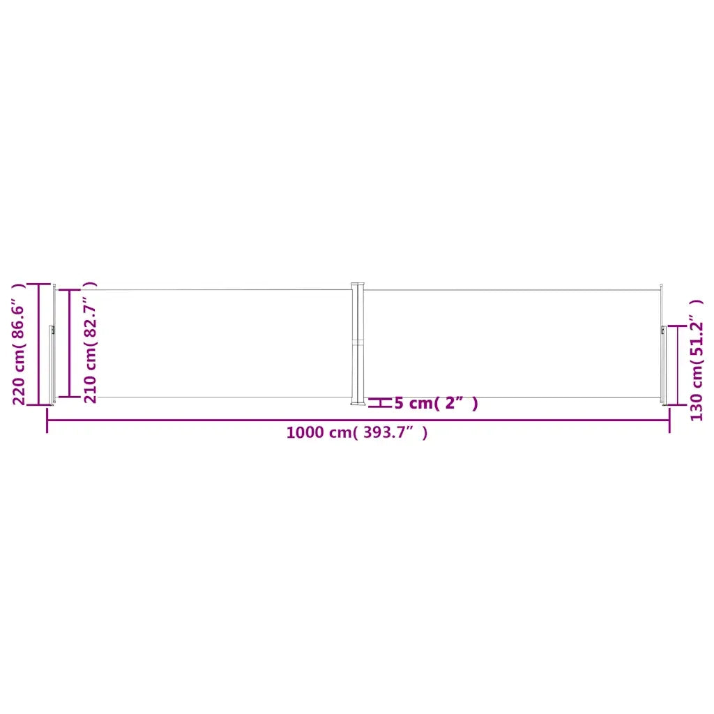 Tenda da Sole Laterale Retrattile Antracite 220x1000 cm cod mxl 24924