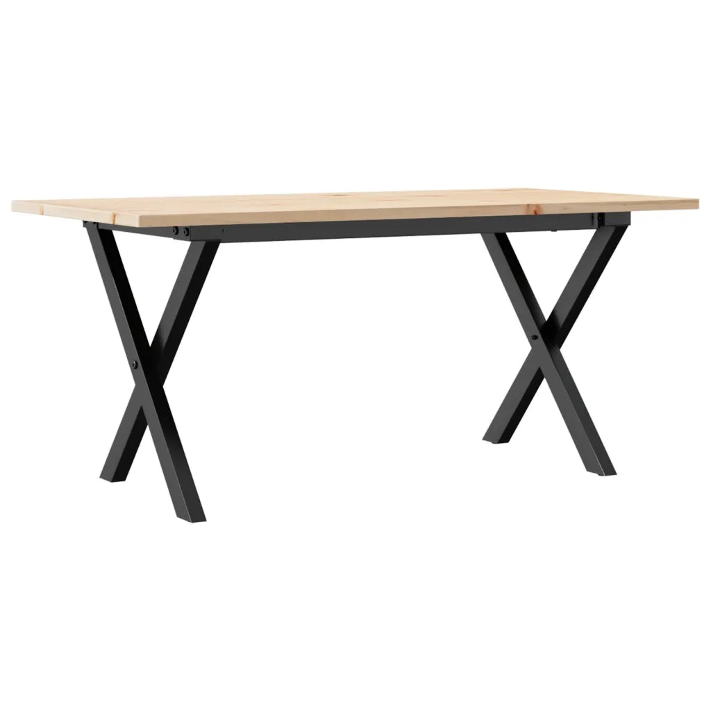 Tavolino salotto | Tavolino da caff¨¨ | Tavolino da Soggiorno Telaio a X 100x50x45 cm Legno Pino e Acciaio