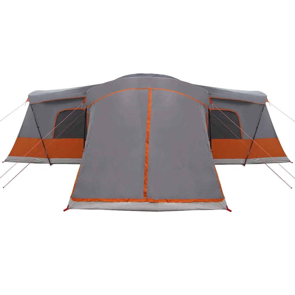 Tenda per 16 persone-Tenda da campeggio Grigio e arancione 680 x 510 x 210 cm