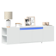 Mobile TV a Parete con Luci LED-Mobile TV a Muro Bianco 135x31x39,5 cm