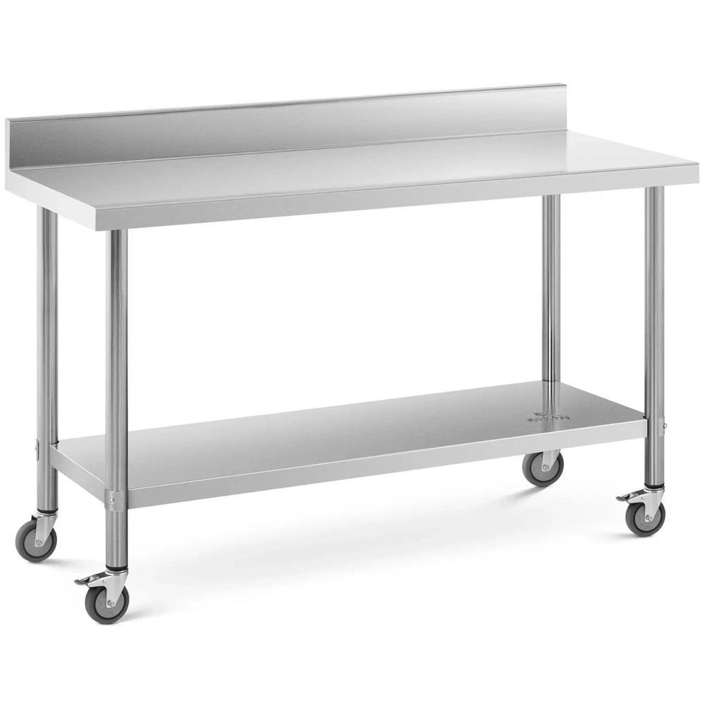 Tavolo da lavoro professionale Premium 60 x 150 cm 160 kg alzatina in acciaio inox 14_0010020