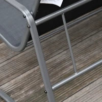 Set Tavolino con Panchina e 2 Sedie da Giardino, Arredamento da Esterno in Metallo e Texteline, Nero