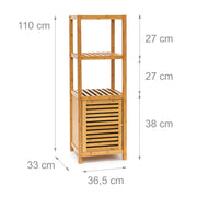 Mobiletto portaoggetti/scaffale/portasciugamani in bambù a 4 ripiani per bagno/cucina 110 cm 3213019