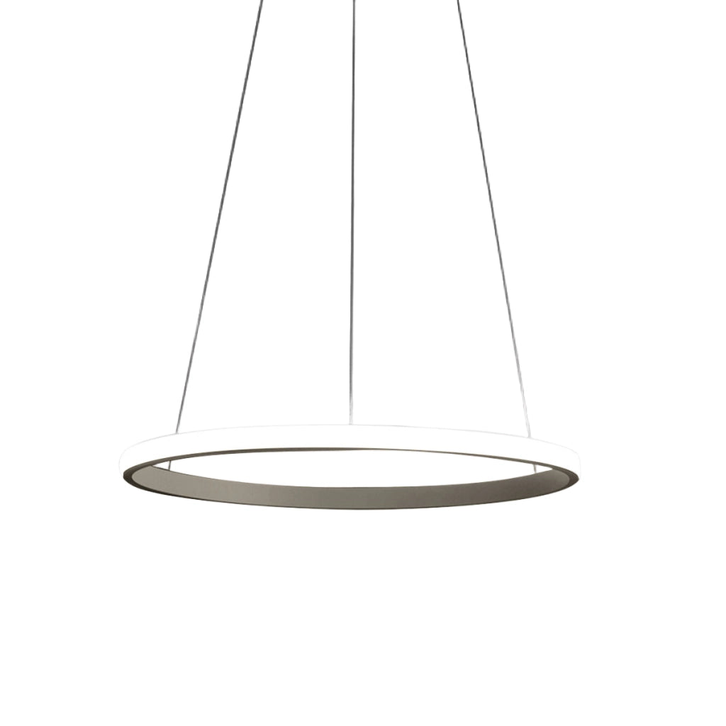 Lampada a sospensione IOLE S/1 - Struttura in alluminio titanio, LED 28W 1300lm 3000K, Dimmerabile taglio fase+push - Design Gealuce