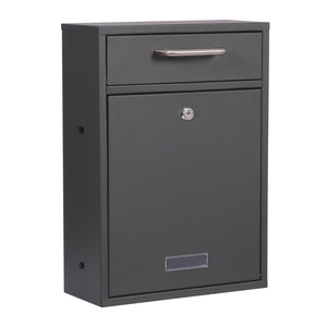 Cassetta postale singola V52 antracite, a parete o autoportante, con vetrino portanome