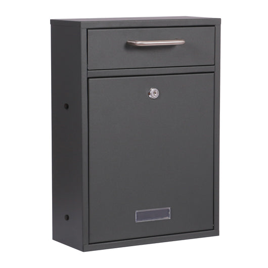 Cassetta postale singola V52 antracite, a parete o autoportante, con vetrino portanome
