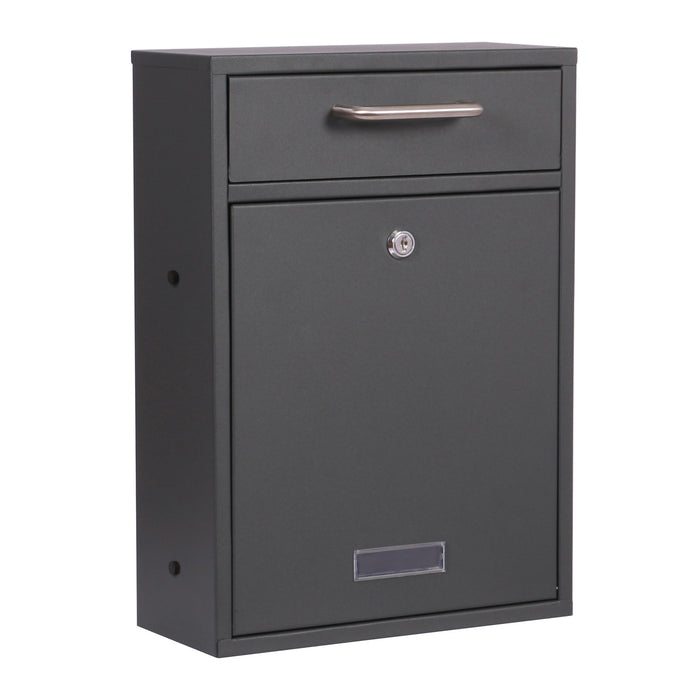 Cassetta postale singola V52 antracite, a parete o autoportante, con vetrino portanome