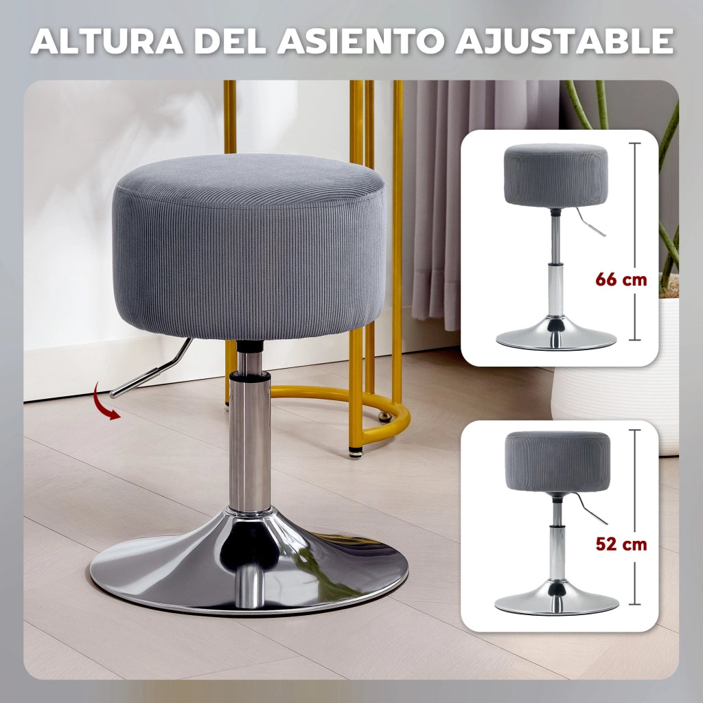 Sgabello da Cucina Regolabile in Altezza ¨C zephmum ¨C Grigio 52-66 cm