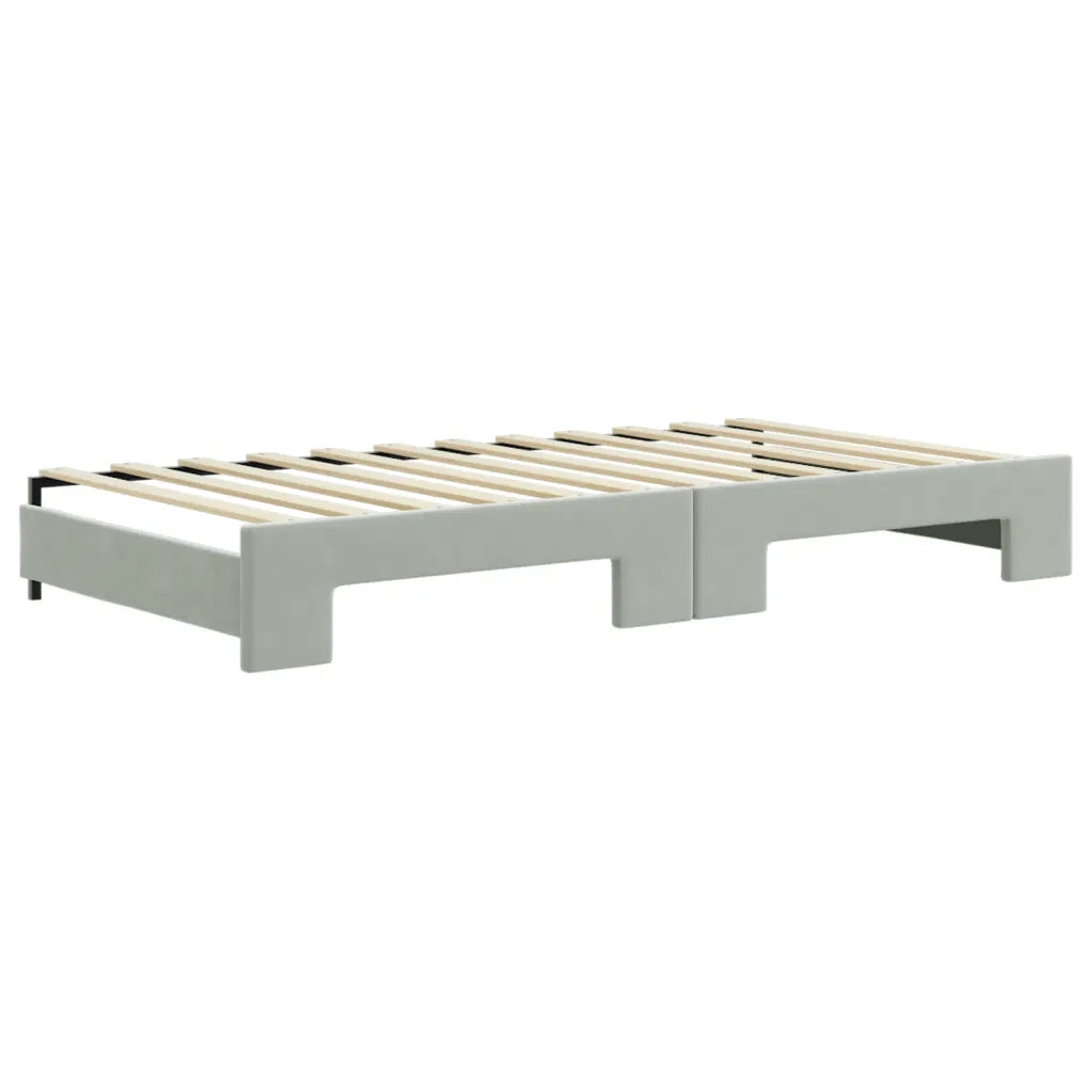Divano Letto con Letto Estraibile-Sofa Letto-Daybed Grigio Chiaro 100x200 Velluto 279931