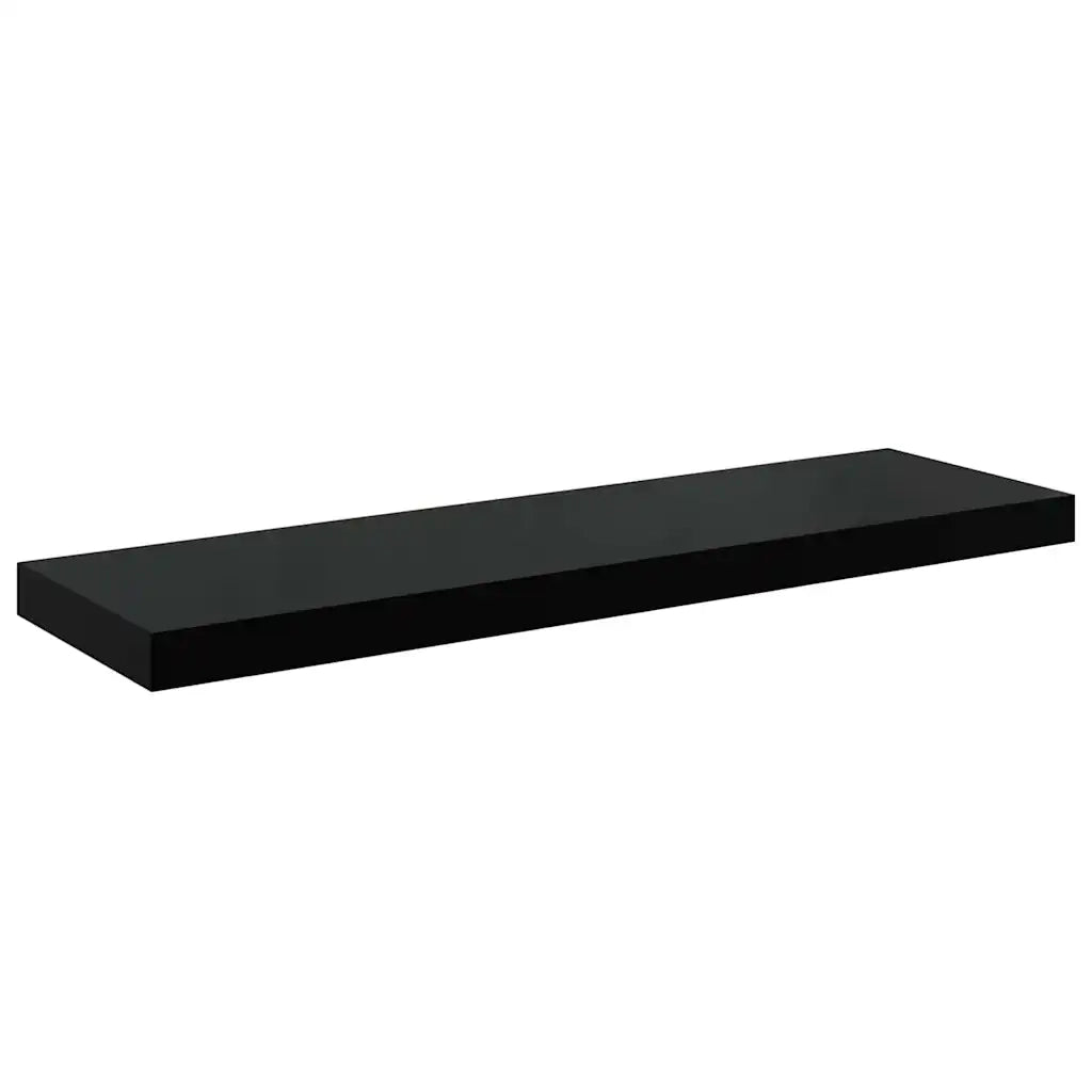 Scaffali a Parete 4 pz Nero Lucido 80x23,5x3,8 cm in MDF 323774
