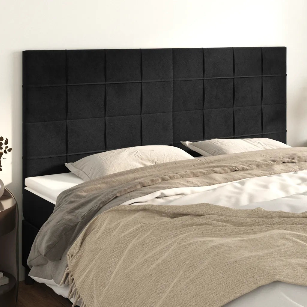 Testiera Nera 160x5x118/128 cm Velluto 3116388