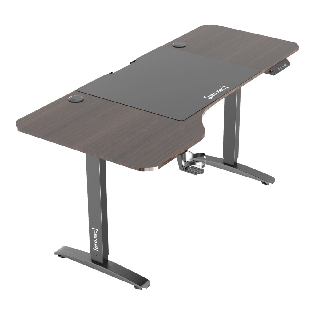 Scrivania Oxnard ad Altezza Regolabile con Sollevamento Elettrico - Effetto Noce pro.tec