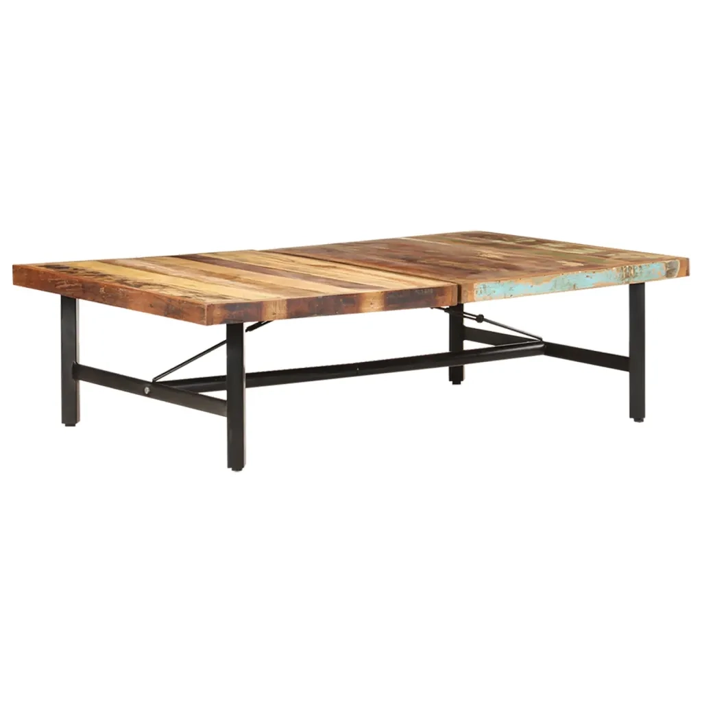 Tavolino da Salotto in Legno Massello di Recupero 142x90x42 cm