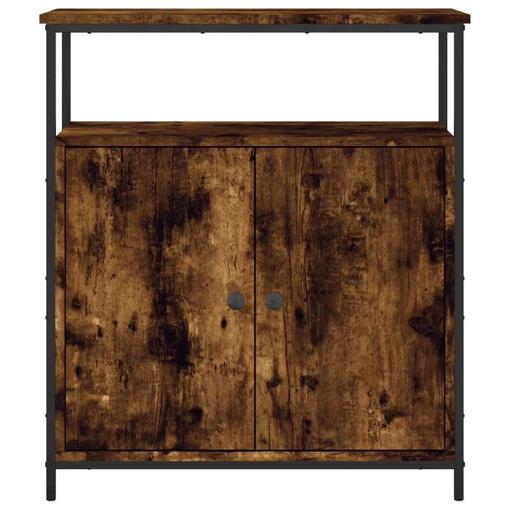 Credenza Rovere Fumo 70x30x80 cm in Legno Multistrato