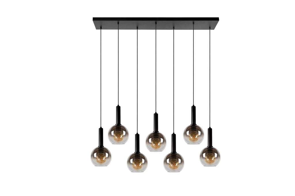 Lampada sospesa Marius 7 luci sfere vetro fumé Lucide