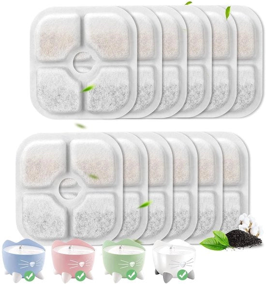 Filtro per Acqua per Gatti Tre Livelli - Sistema di Filtrazione - Sostituzione Filtro - Bianco - Fonte d'Acqua per Gatti - Igiene e Pulizia - Adatto per