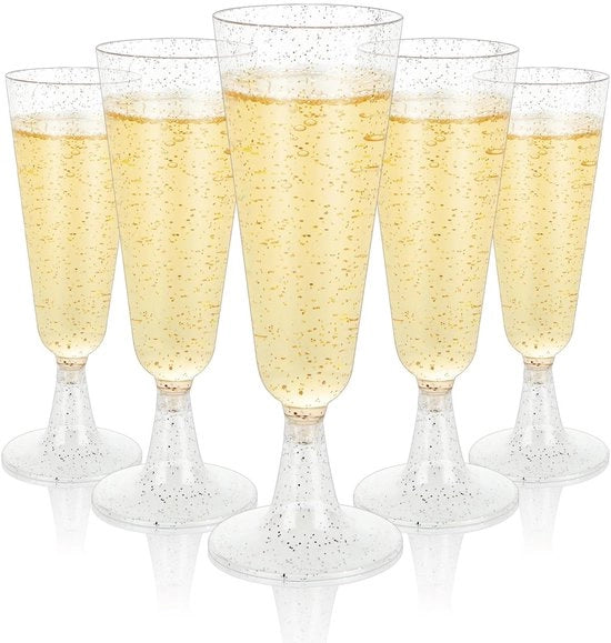 Set di bicchieri in plastica trasparente da 100 pezzi, 160ML, ideali per feste, resistenti allo shock, facili da montare.