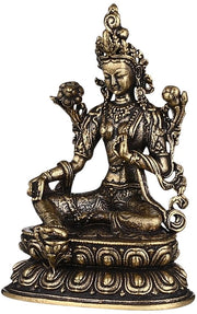 Miniatura di bronzo di Tara, Figura di Bodhisattva, Dea della compassione e scultura, piccolo Buddha per decorazione domestica, collezione di preghiere