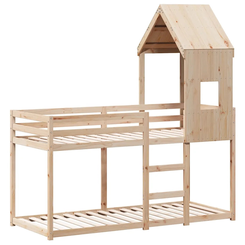 Letto singolo | Letto per adulti | Letto a Castello senza Materasso 90x200cm Massello Pino