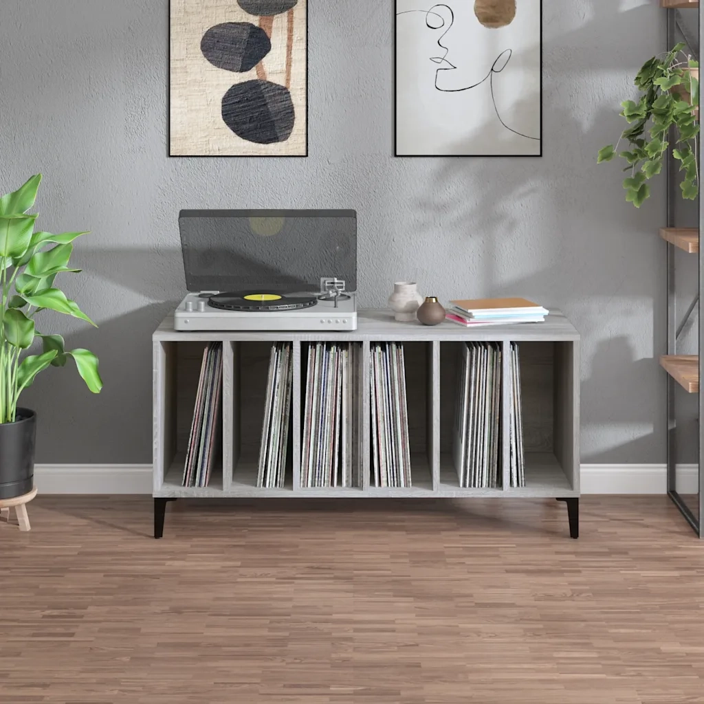 Mobile Porta Dischi Grigio Sonoma 100x38x48cm Legno Multistrato CFW3437288