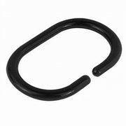 Trade Shop - Set 12 Pz Anelli Gancio Per Tenda Da Doccia Box Bagno In Plastica Pp Nero 87239 -