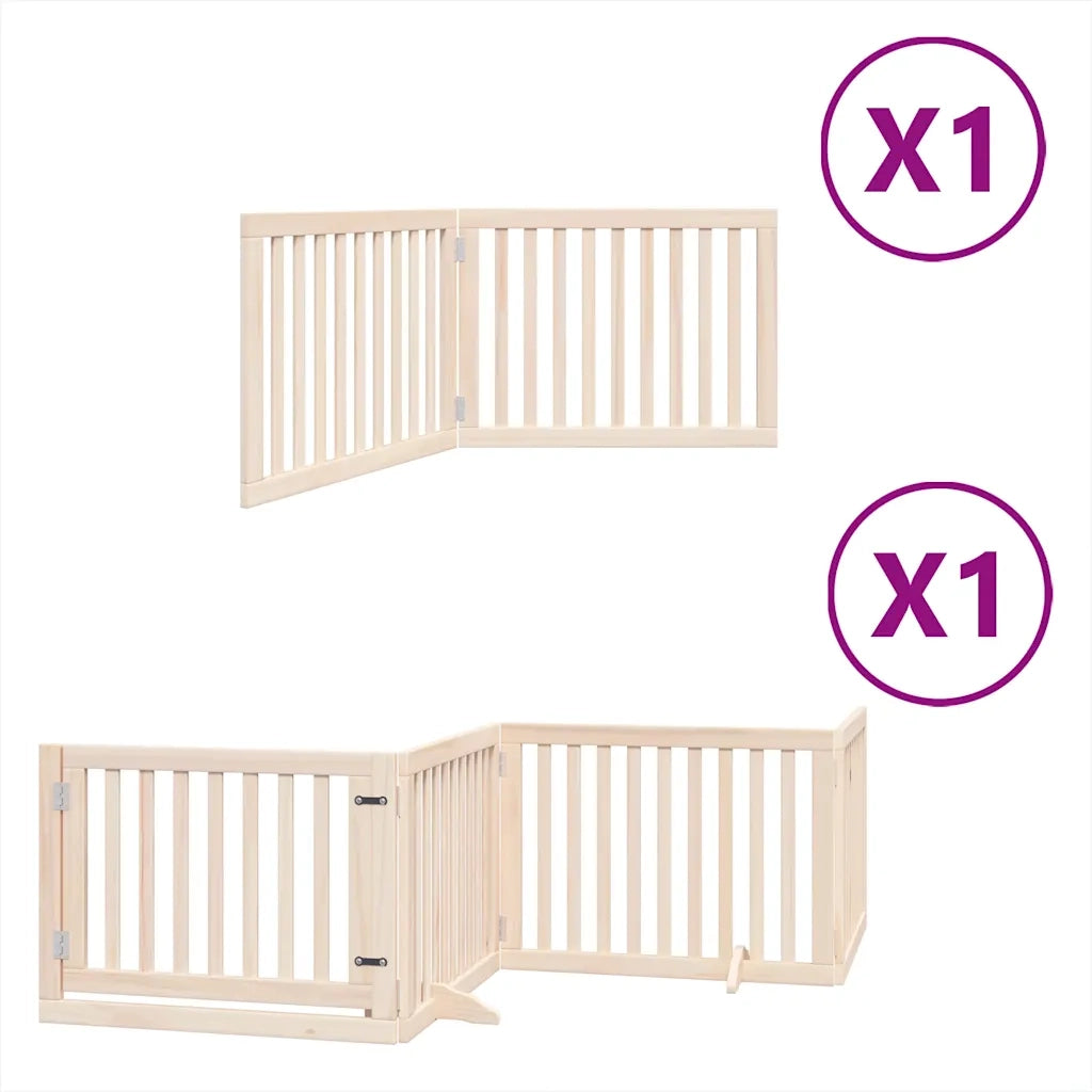 Cancello per Cani Pieghevole 6 Pannelli 480 cm Legno di Pioppo CFW9770772
