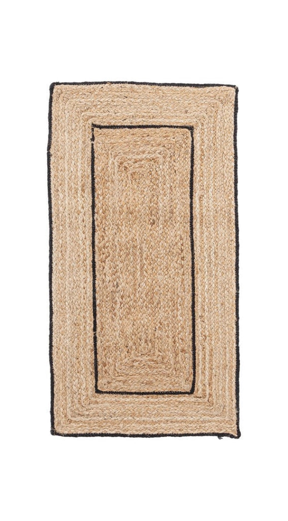 Tappeto in Iuta Intrecciata con Bordo Nero 60x150 cm - ANDERSON