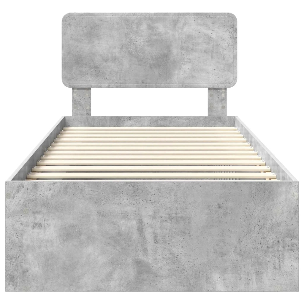 Struttura del letto Grigio Concretè 100 x 200 cm Pino massello 3412117