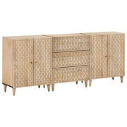 Credenze 3 pz 60x33x75 cm in Legno Massello di Mangocod mxl 92378
