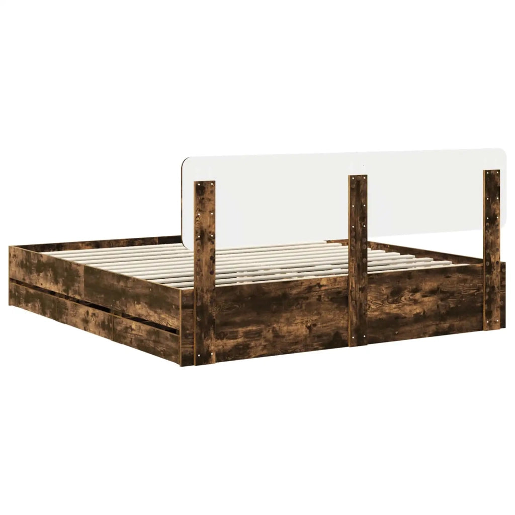 Struttura del letto Quercia Affumicata 200 x 200 cm 3412154