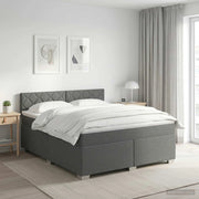 Letto box spring con materasso Grigio Scuro 140 x 190 cm 3450482