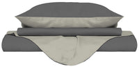 Copripiumino 1 Piazza e Mezzo con Sacco e Federe Doubleface Fumo/Panna