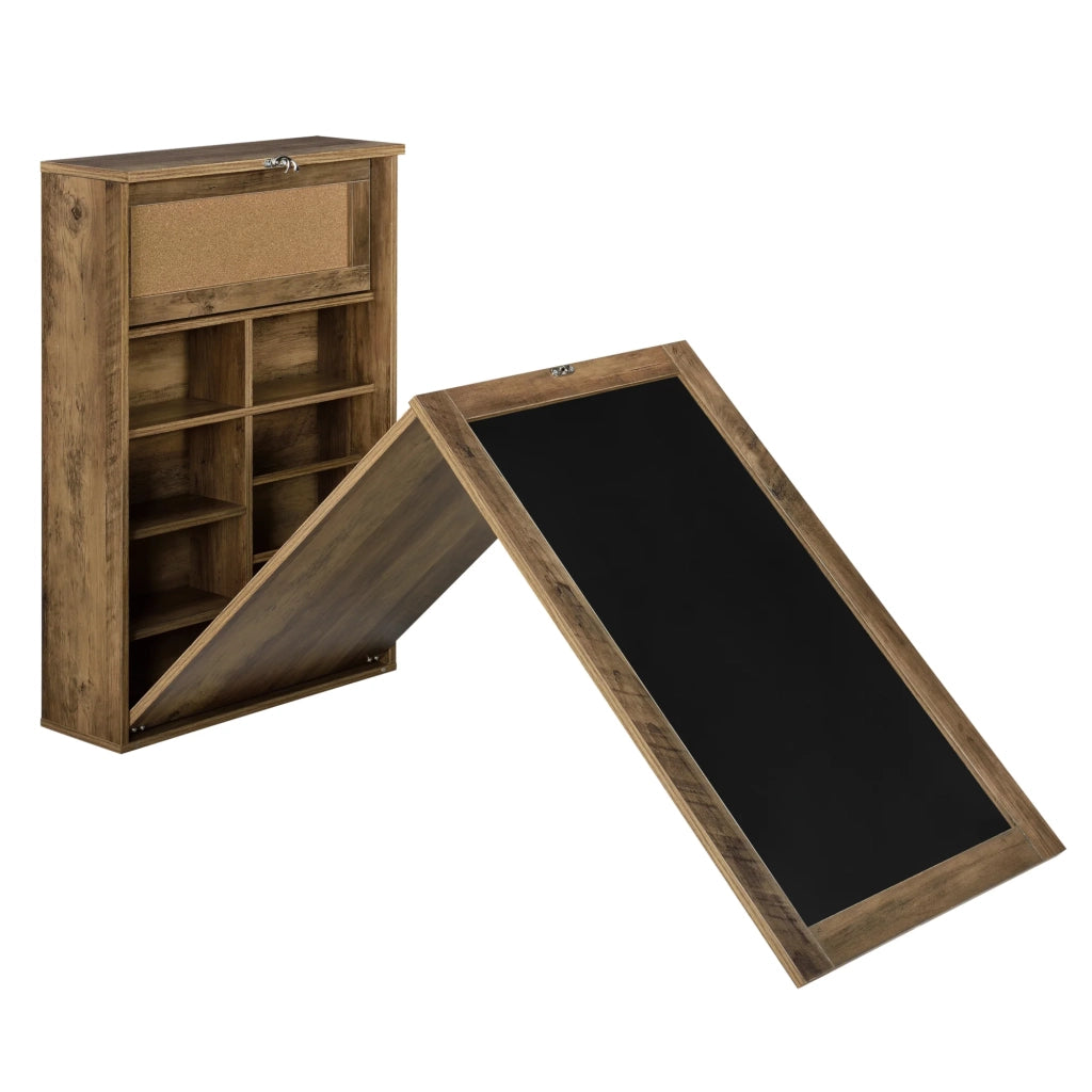 Scrivania pieghevole da parete MDF 156 cm marrone/nero 03_0004358