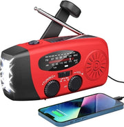 Radio a Batterie (Accumulo) per Emergenze - Radio Opwindabile - Radio di Emergenza - Radio Solare Opwindabile