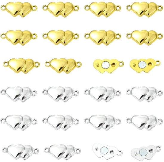 Set di 10 accessori magnetici a doppia vite con chiusura magnetica, 2 colori, 8x19 mm, per gioielli DIY