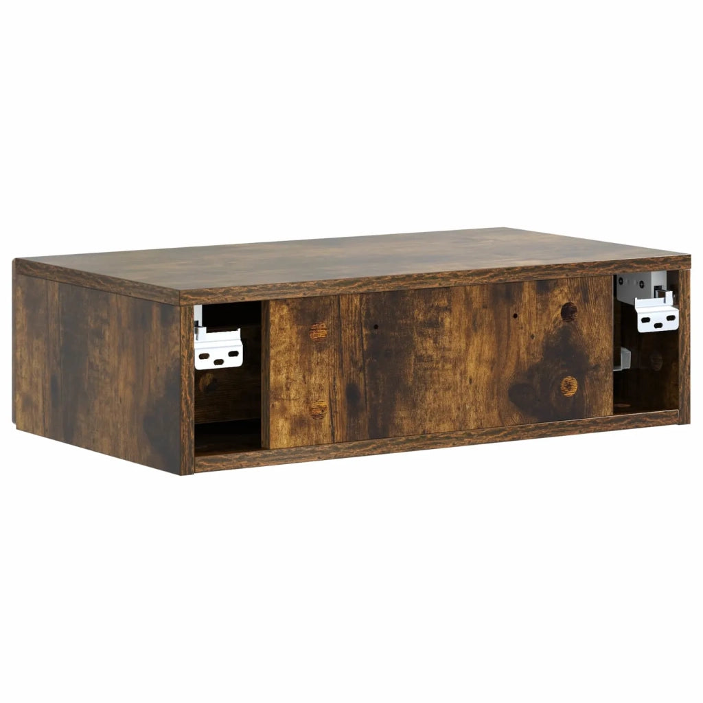 Tavolino da Parete Laterale 59 x 34,5 x 17 cm Rovere Fumo 898490