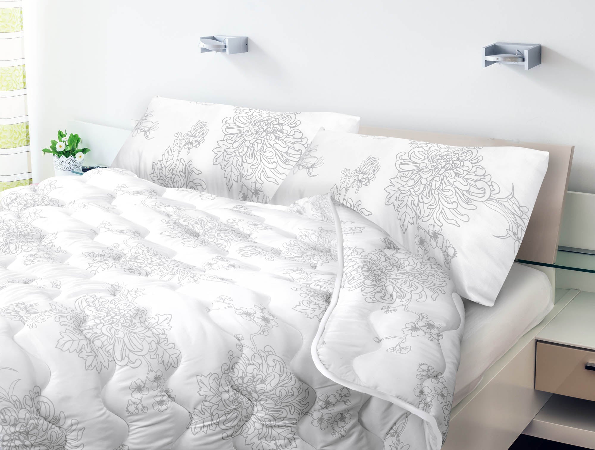 AIO FACTORY Piumino 140x200 cm Cuscino in microfibra anallergica in silicone