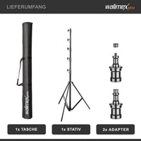 AIR Jumbo 600 Stativo per luci max 22,5 kg Cavalletto fotografico con altezza fino a 600 cm, in alluminio, Treppiedi con attacco per apparecchiature foto e video