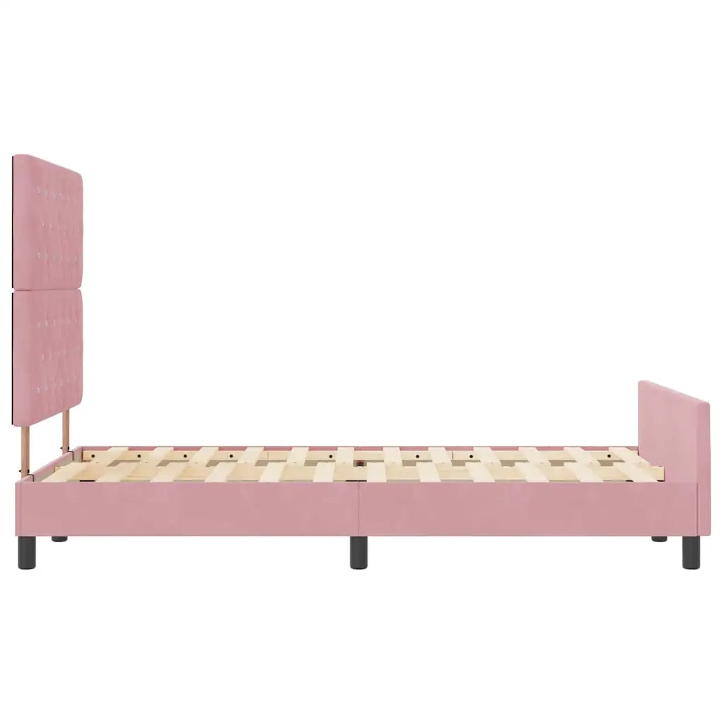 Letto a molle con testiera Rosa 120 x 200 cm Velluto 3344872